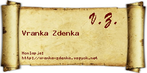 Vranka Zdenka névjegykártya